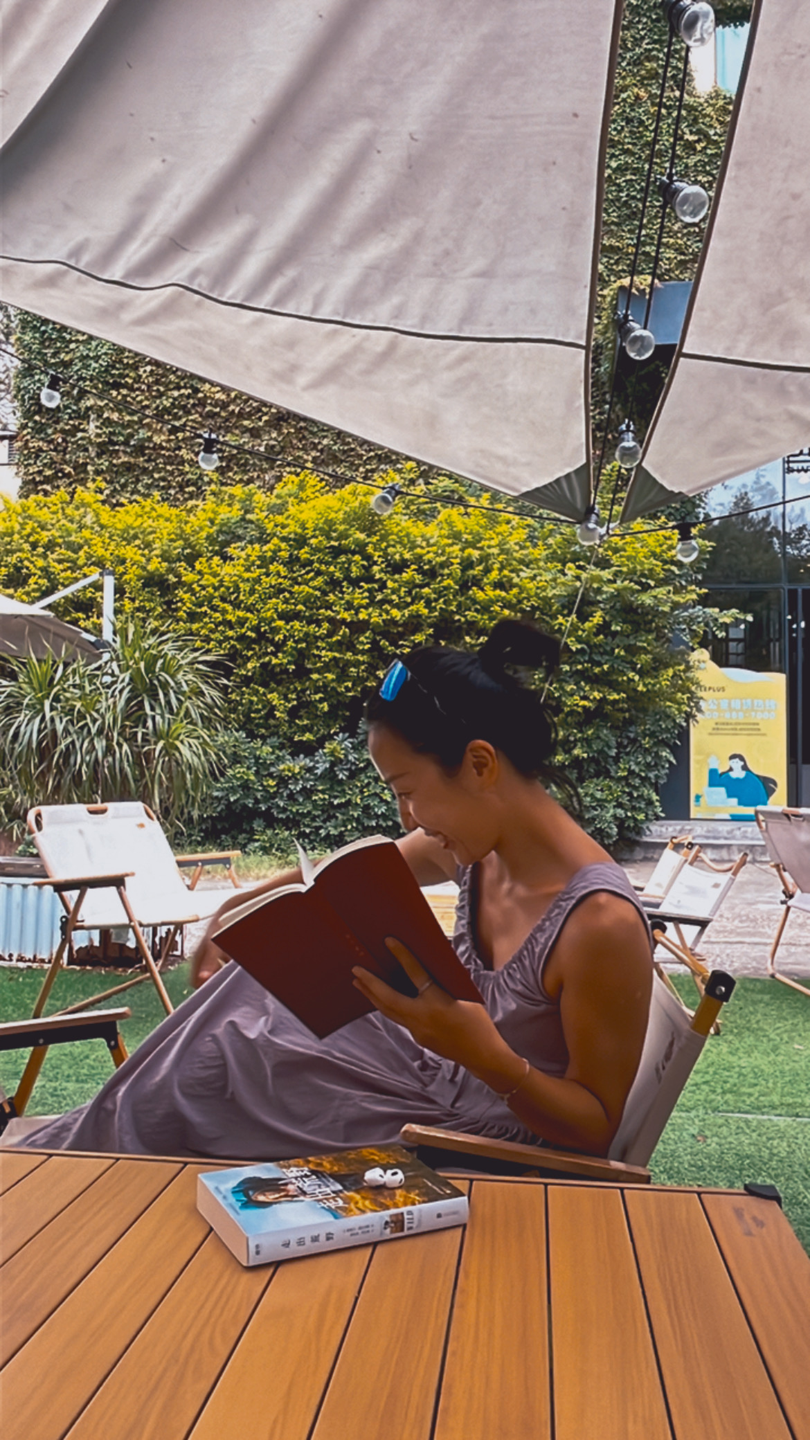 Reading at my favorite spot