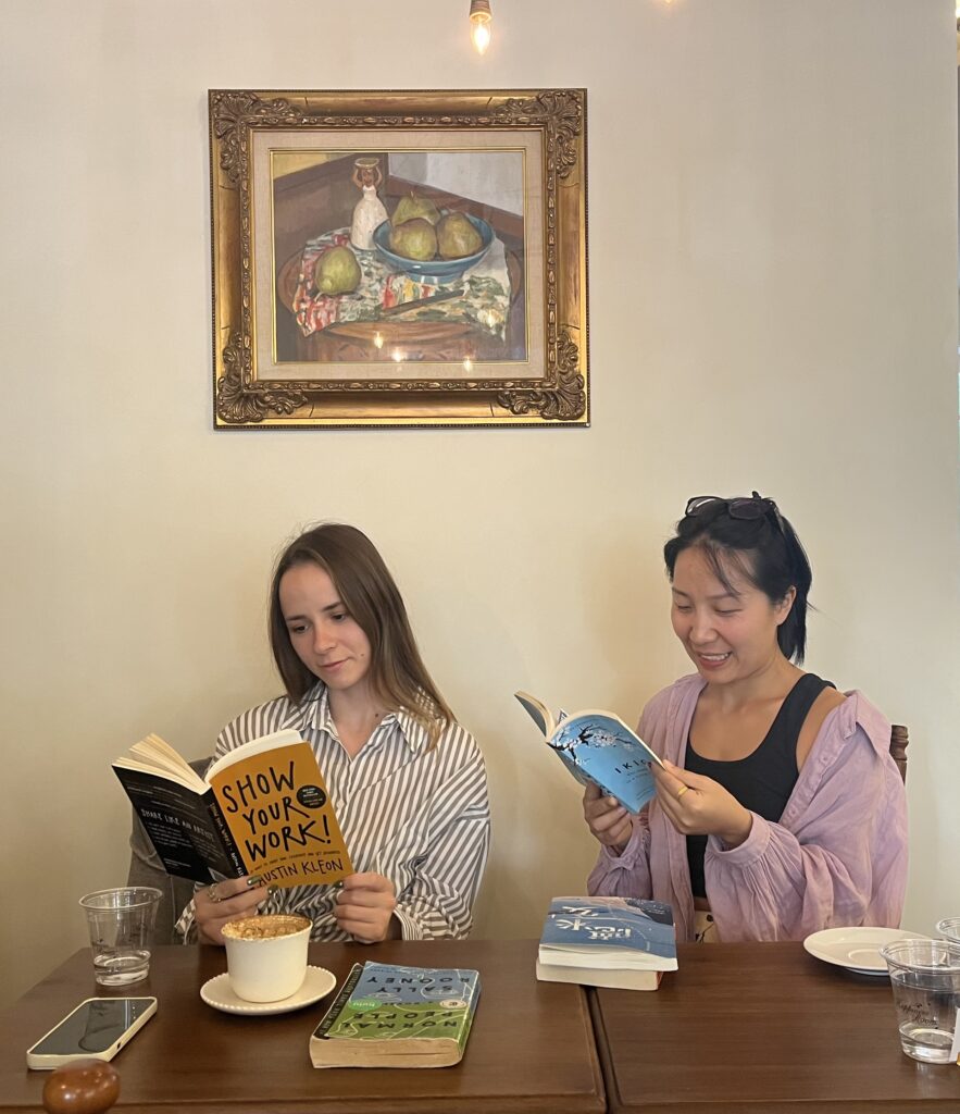Falls and Nina Reading Together