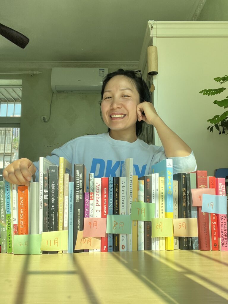 Falls with many books
