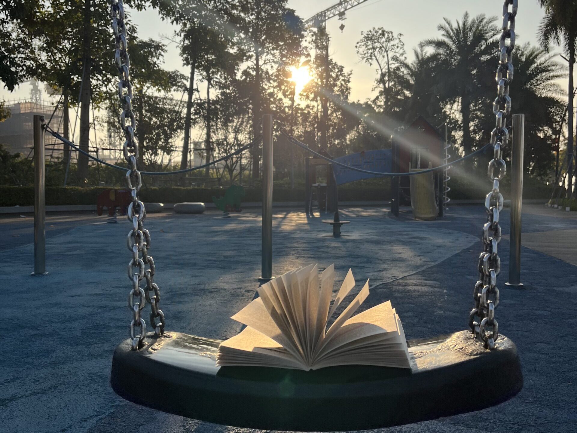 A open book on the swing