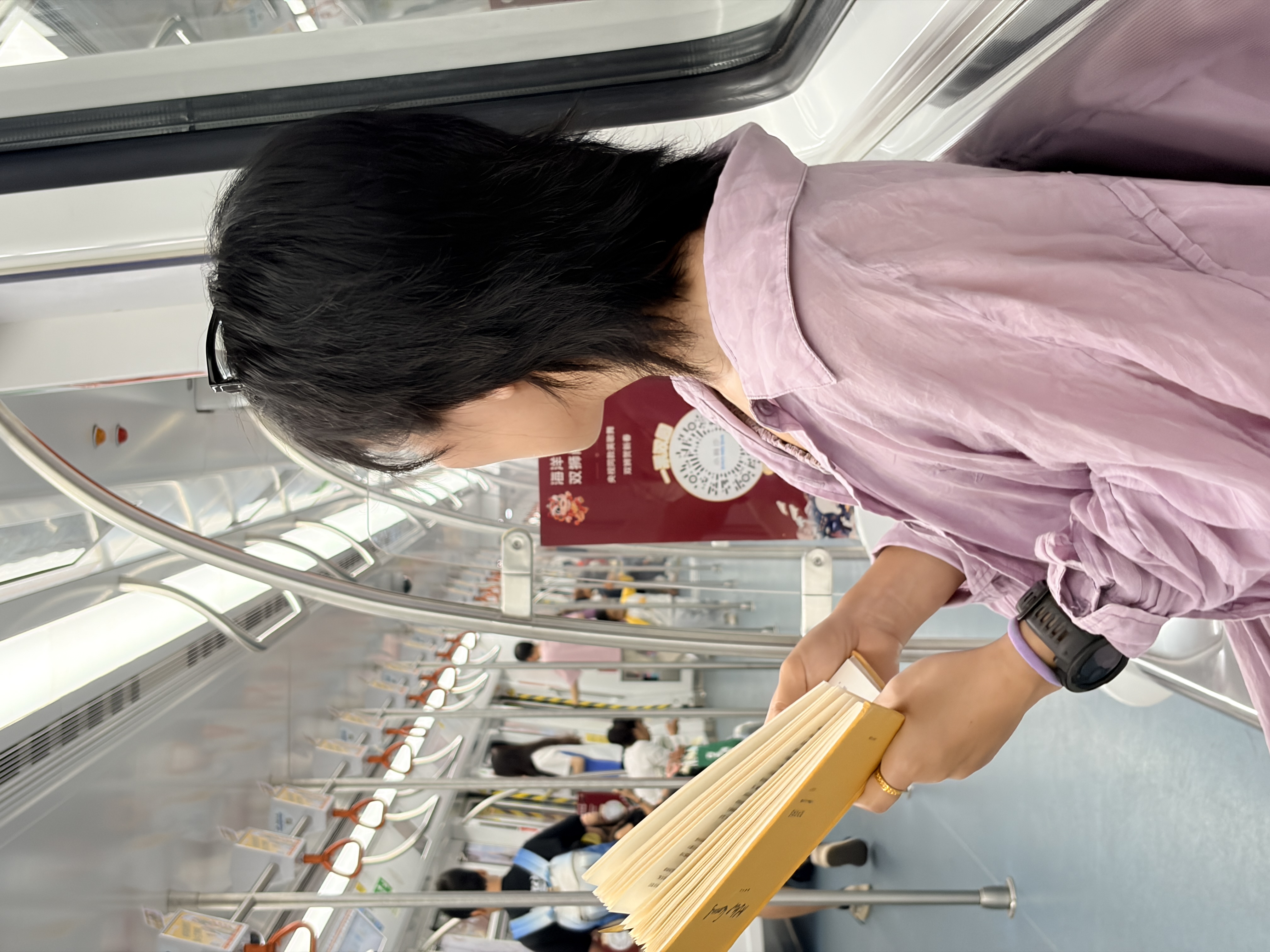 Falls reading on a subway